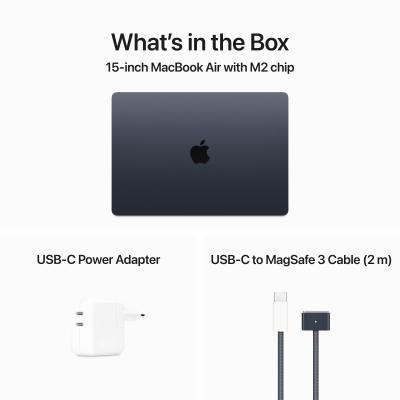 15" MacBook Air M2 8c CPU & 10c GPU 512GB Midnight GR/EN STOCK